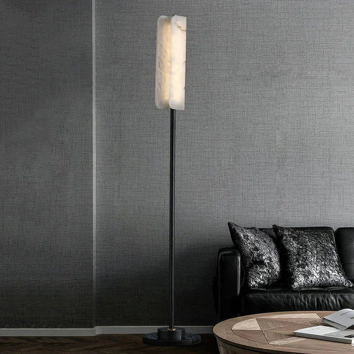 Alabaster Years Brass Floor Lamp