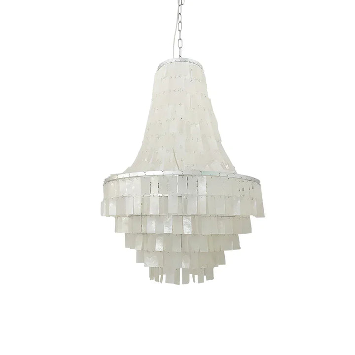 Boho Tiered Capiz Chandelier - view 25 | Woorglamp