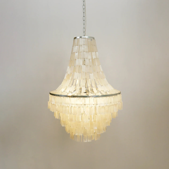 Boho Tiered Capiz Chandelier - view 22 | Woorglamp