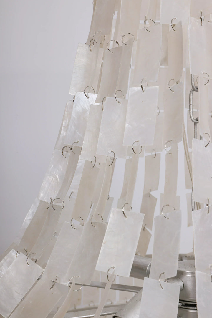 Boho Tiered Capiz Chandelier - view 14 | Woorglamp