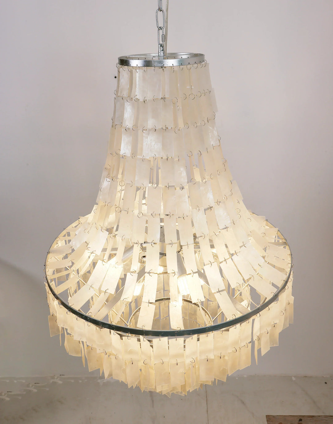 Boho Tiered Capiz Chandelier - view 15 | Woorglamp