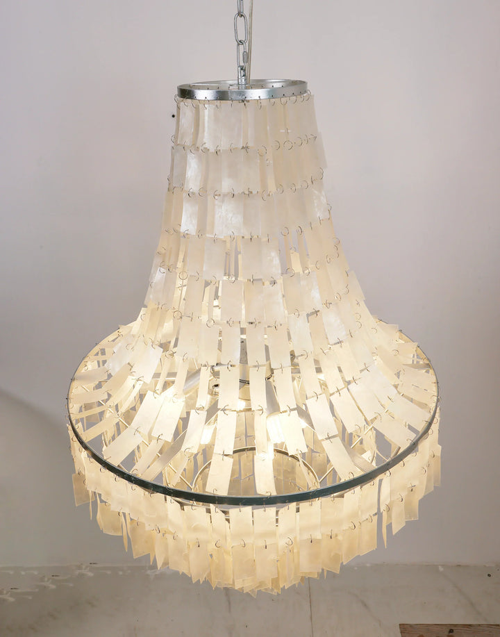 Boho Tiered Capiz Chandelier - view 15 | Woorglamp