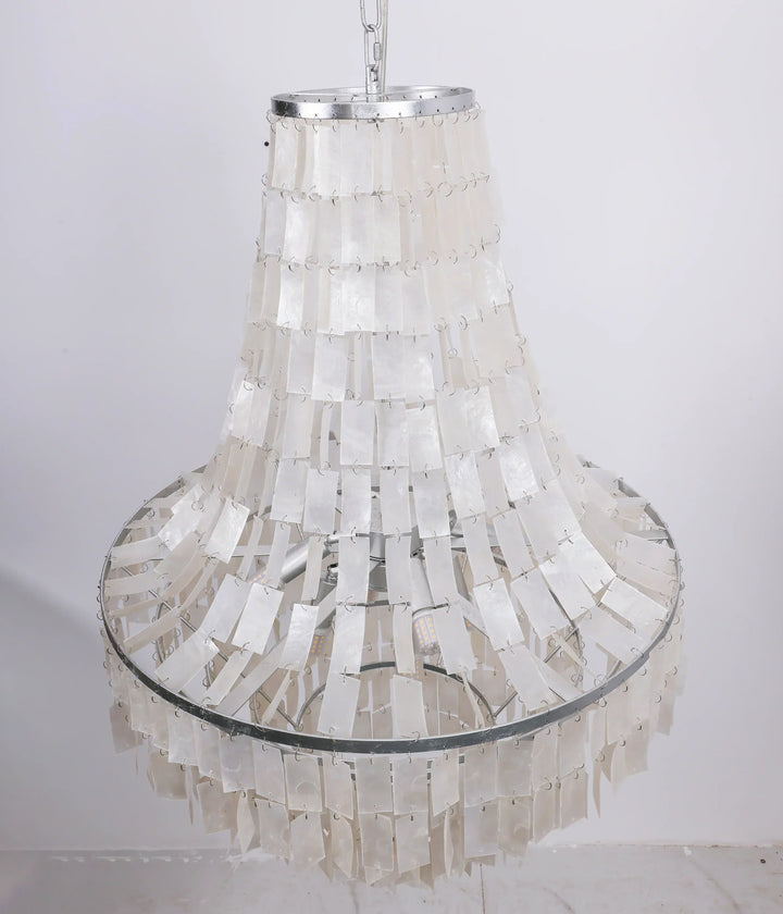 Boho Tiered Capiz Chandelier - view 16 | Woorglamp