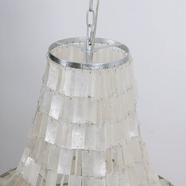 Boho Tiered Capiz Chandelier - view 17 | Woorglamp