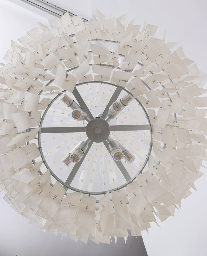 Boho Tiered Capiz Chandelier - view 19 | Woorglamp