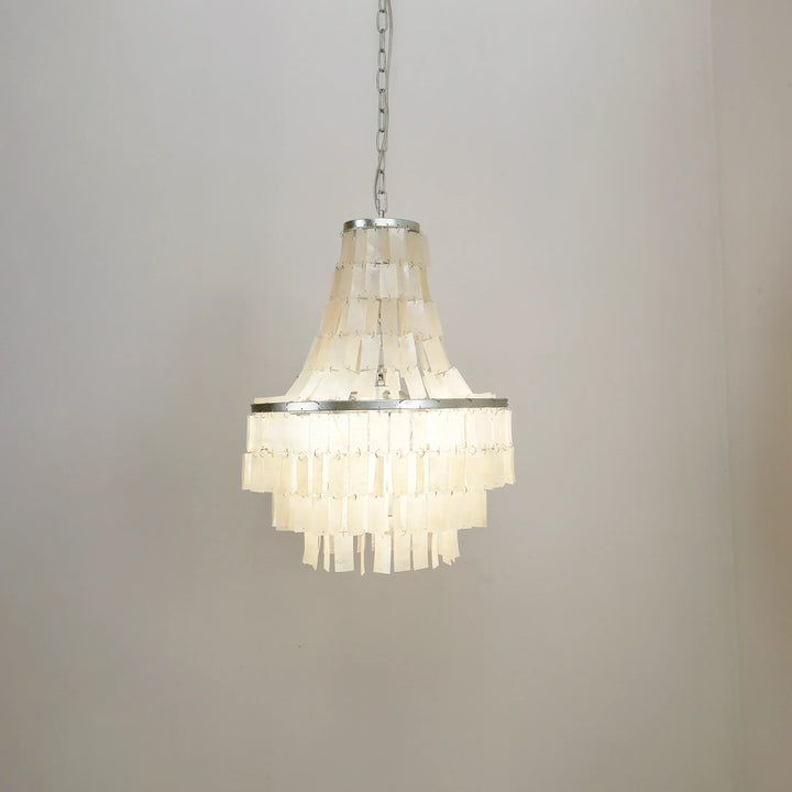 Boho Tiered Capiz Chandelier - view 20 | Woorglamp