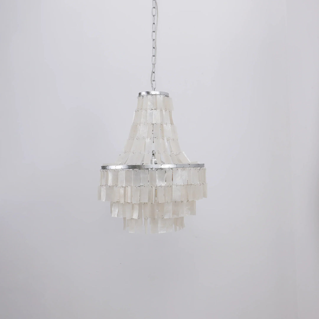 Boho Tiered Capiz Chandelier - view 21 | Woorglamp