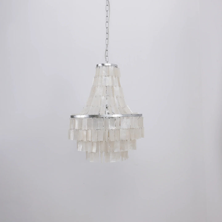 Boho Tiered Capiz Chandelier - view 21 | Woorglamp