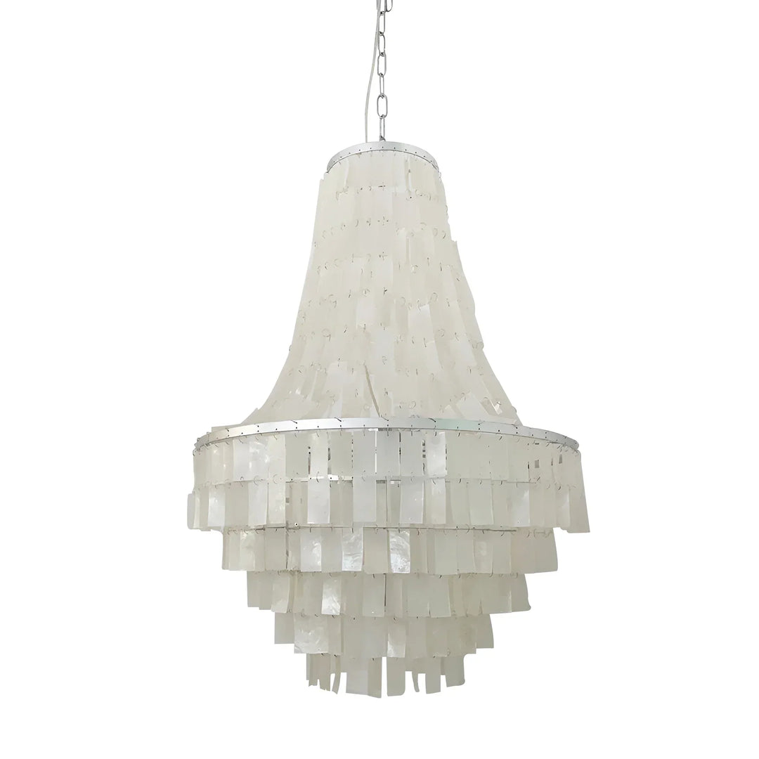 Boho Tiered Capiz Chandelier - view 24 | Woorglamp