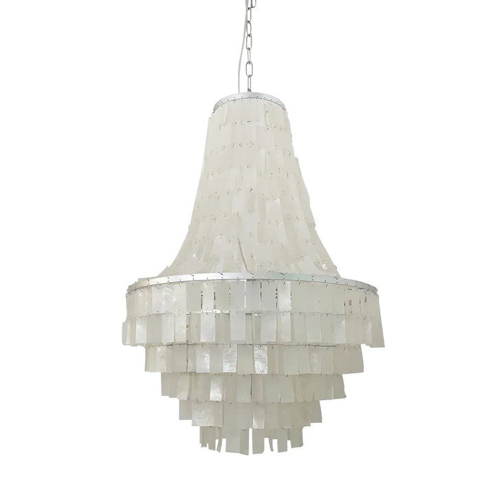 Boho Tiered Capiz Chandelier - view 24 | Woorglamp