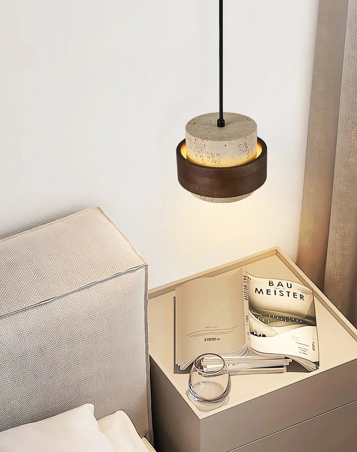 Cylinder Stonova Travertine Pendant Lamp - view 17 | Woorglamp