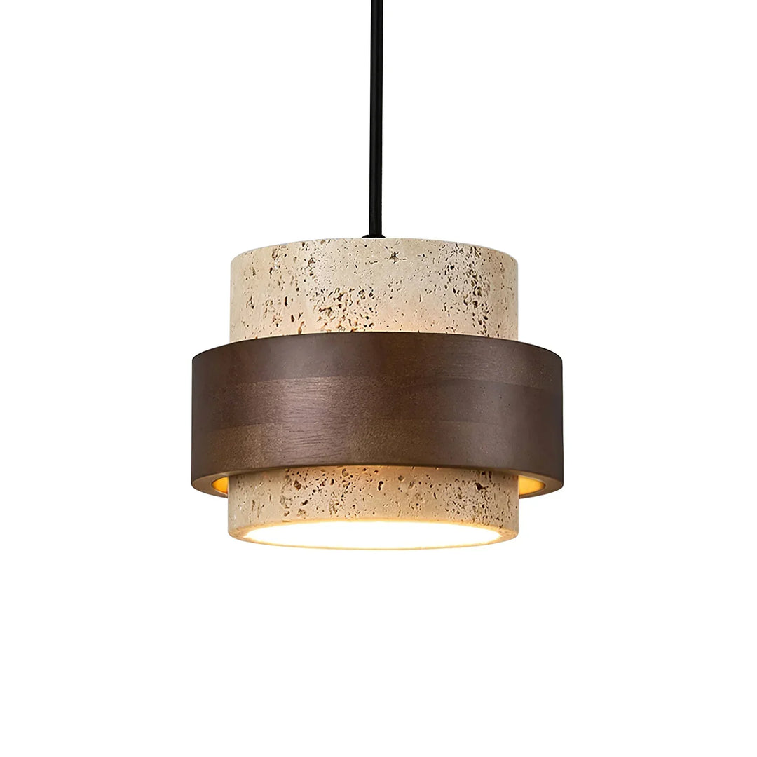 Cylinder Stonova Travertine Pendant Lamp - view 27 | Woorglamp