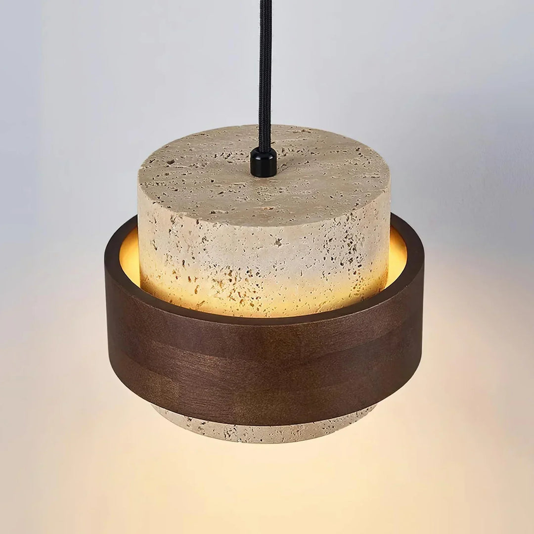 Cylinder Stonova Travertine Pendant Lamp - view 23 | Woorglamp
