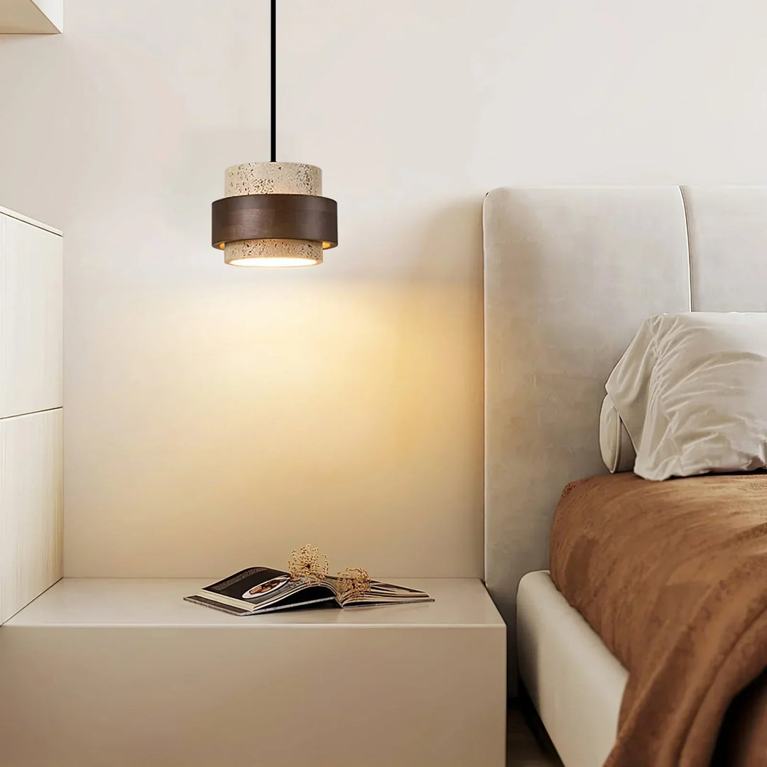 Cylinder Stonova Travertine Pendant Lamp - view 7 | Woorglamp