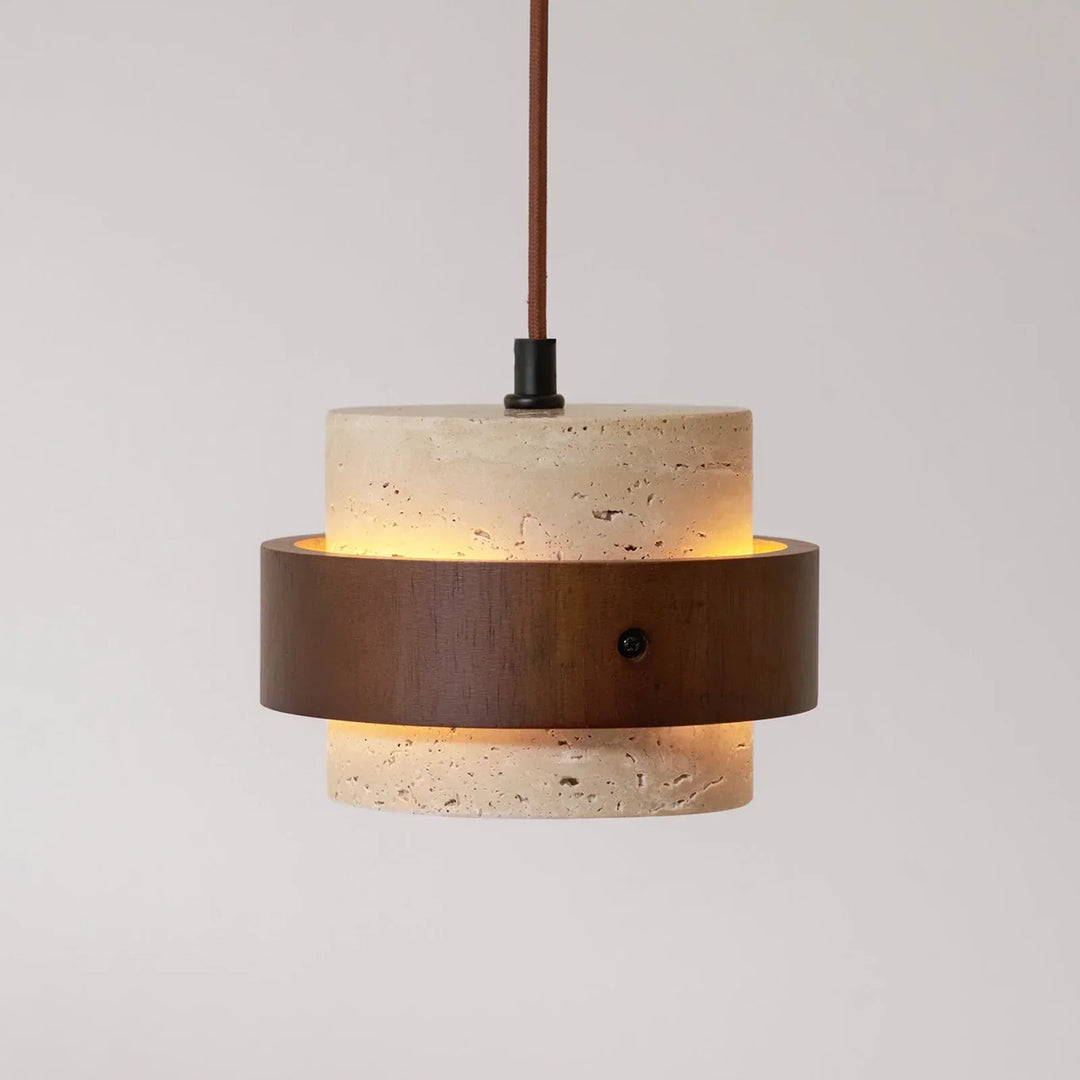 Cylinder Stonova Travertine Pendant Lamp - view 22 | Woorglamp