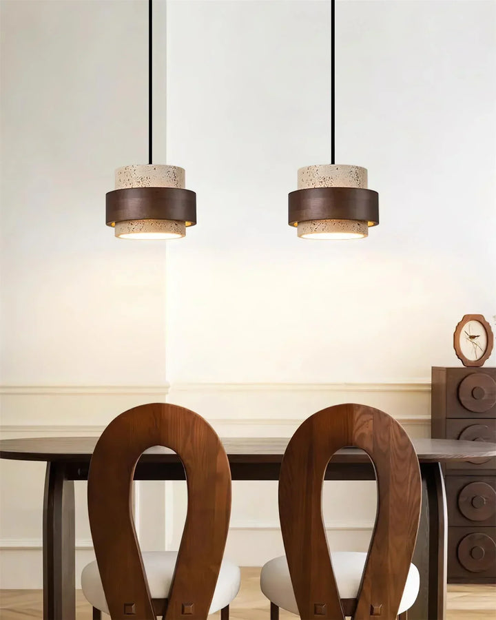 Cylinder Stonova Travertine Pendant Lamp - view 15 | Woorglamp