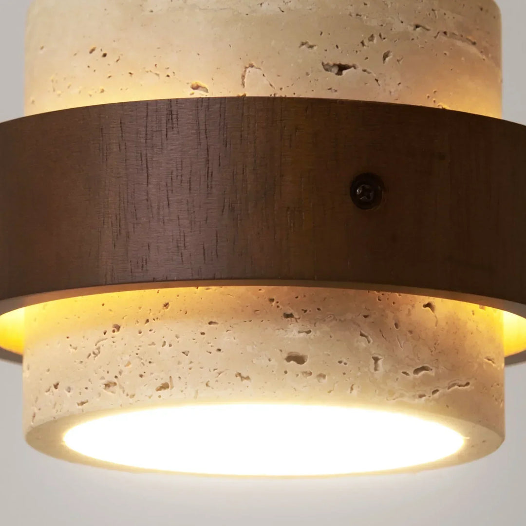 Cylinder Stonova Travertine Pendant Lamp - view 19 | Woorglamp