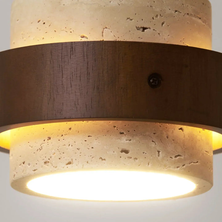 Cylinder Stonova Travertine Pendant Lamp - view 19 | Woorglamp