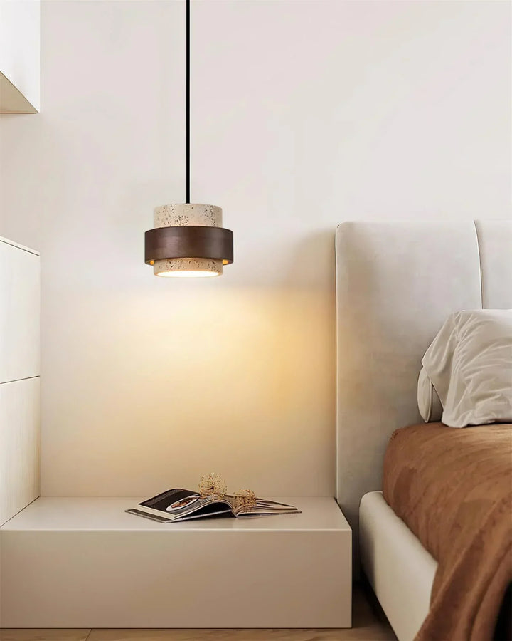 Cylinder Stonova Travertine Pendant Lamp - view 14 | Woorglamp