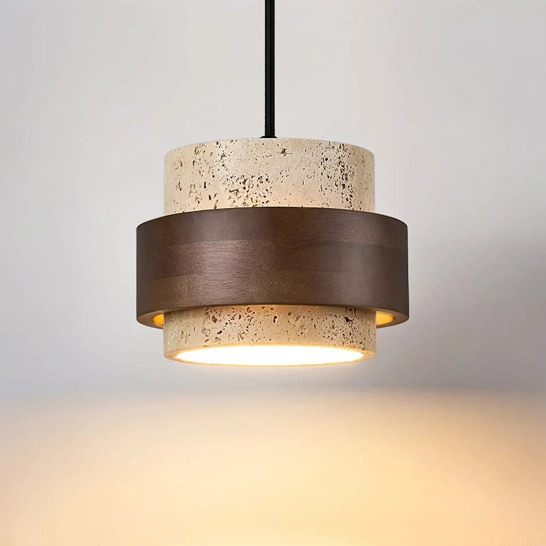 Cylinder Stonova Travertine Pendant Lamp - view 21 | Woorglamp