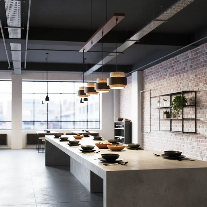 Cylinder Stonova Travertine Pendant Lamp - view 8 | Woorglamp