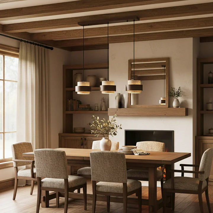 Cylinder Stonova Travertine Pendant Lamp - view 4 | Woorglamp