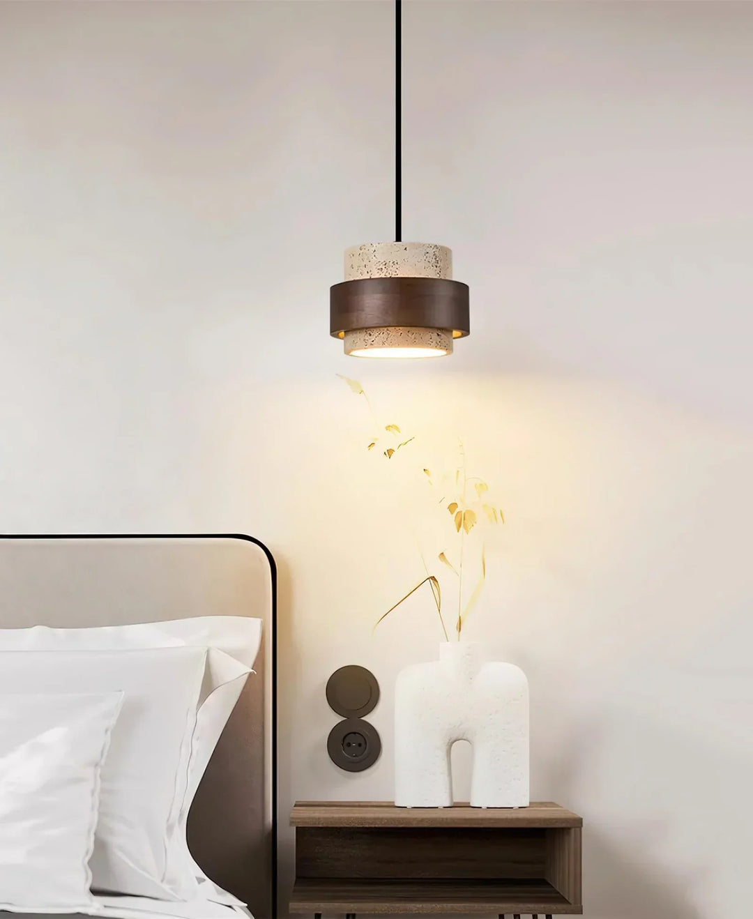 Cylinder Stonova Travertine Pendant Lamp - view 12 | Woorglamp