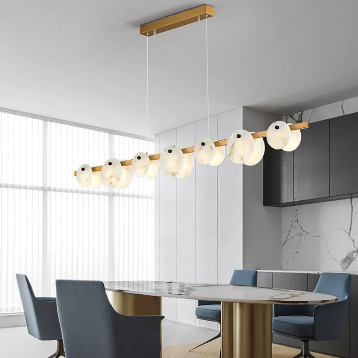 Diamond Shaped Alabaster Ring Chandelier