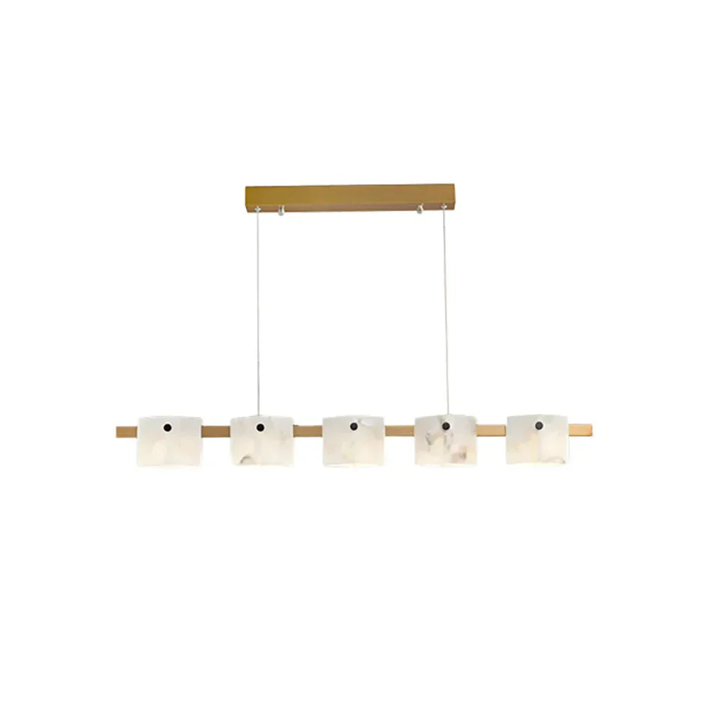 Diamond Shaped Alabaster Ring Chandelier