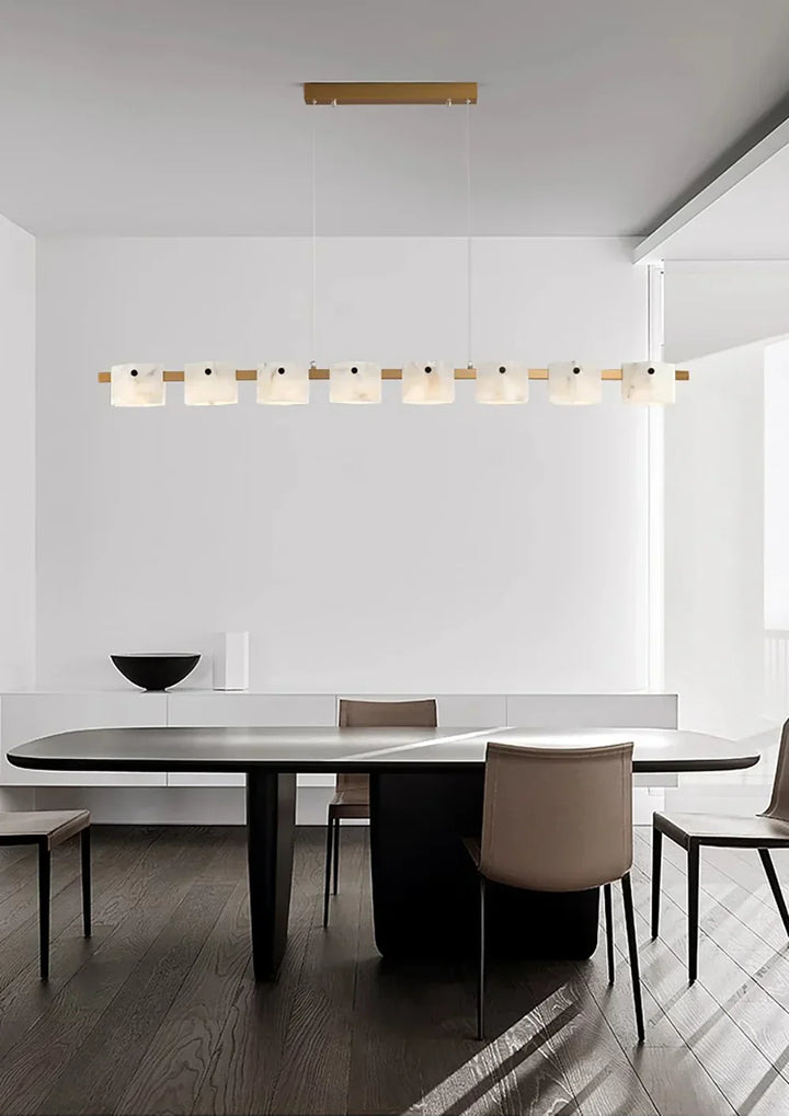 Diamond Shaped Alabaster Ring Chandelier