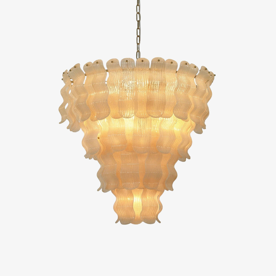 Frosted_Wave_Layered_Glass_Chandelier_Plain_Background_Woorglamp