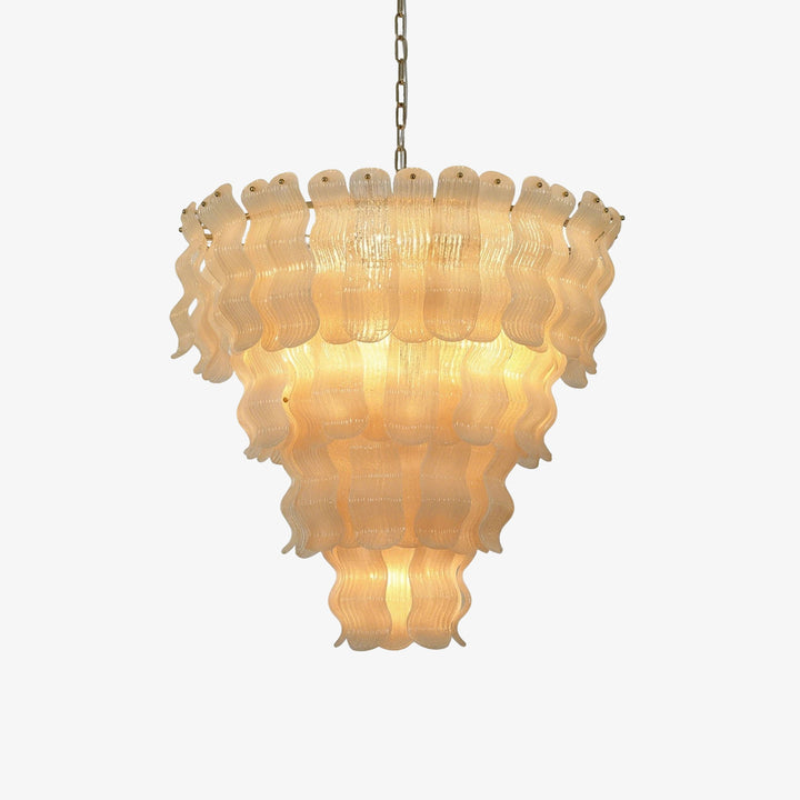 Frosted_Wave_Layered_Glass_Chandelier_Plain_Background_Woorglamp