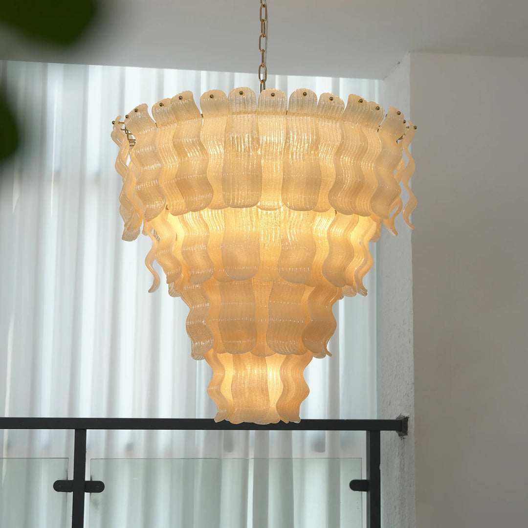 Frosted_Wave_Glass_Chandelier_Detail_Close-Up_Frame_And_Glass_Woorglamp