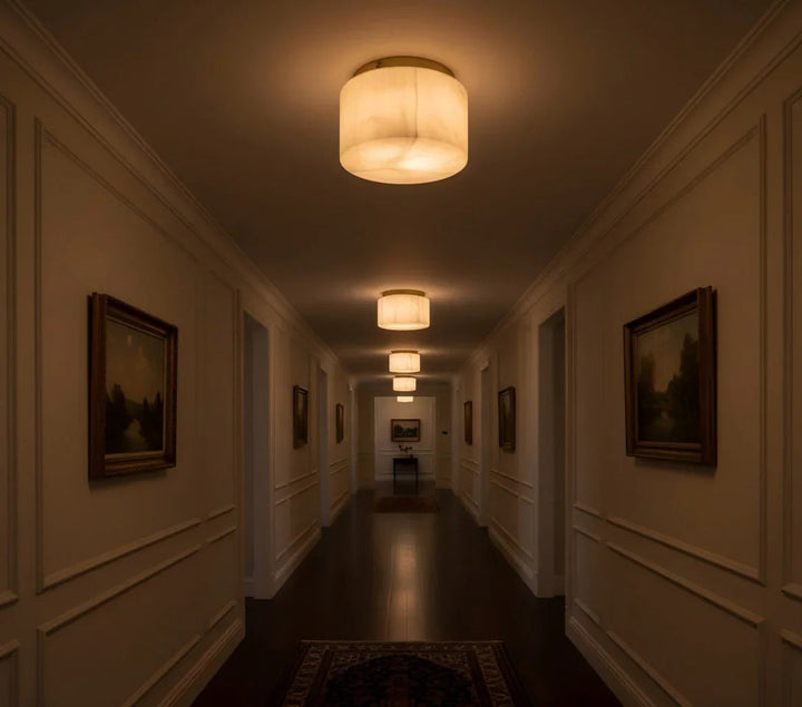 Round Rivage Alabaster Ceiling Lamp