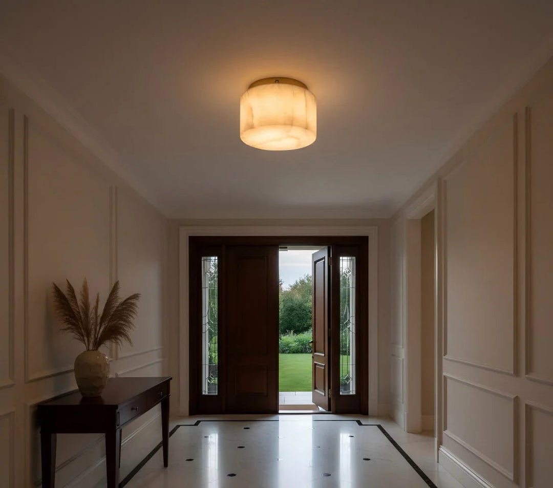 Round Rivage Alabaster Ceiling Lamp