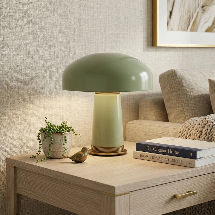Green_Glass_Mushroom_Table_Lamp_in_Cozy_Living_Room_Woorglamp