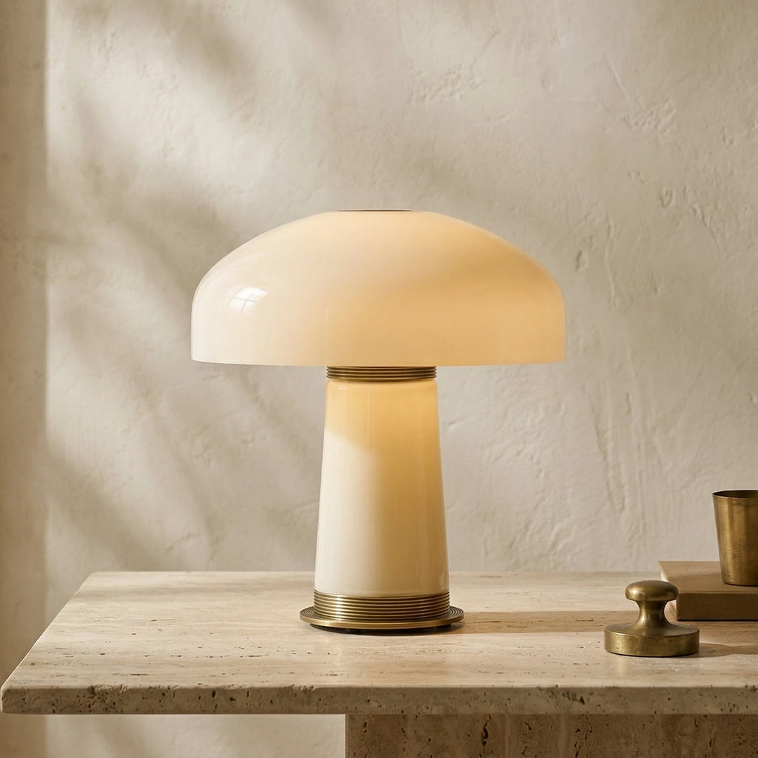 Cream_Glass_Mushroom_Table_Lamp_Dark_Moody_Setup_Woorglamp