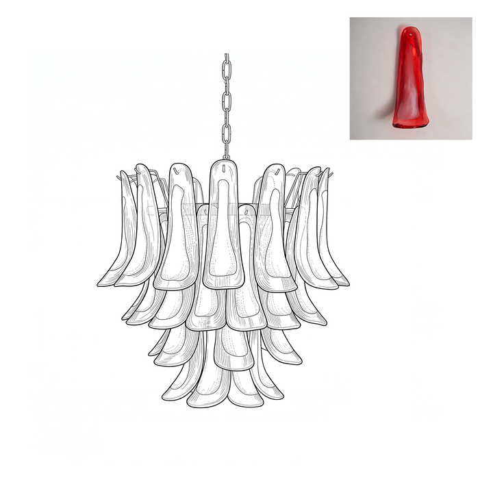 Glass Murano Petals Chandelier
