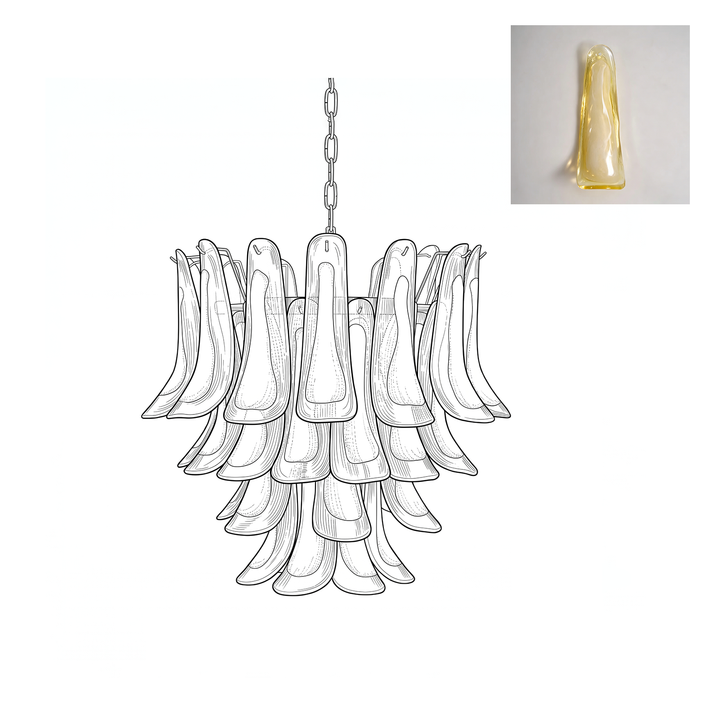 Glass Murano Petals Chandelier