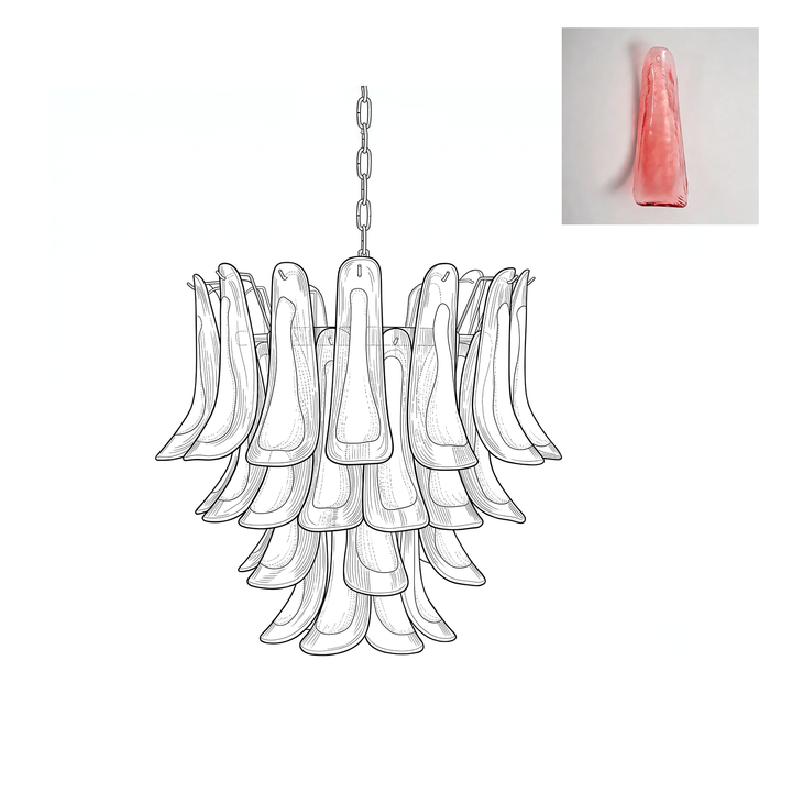Glass Murano Petals Chandelier
