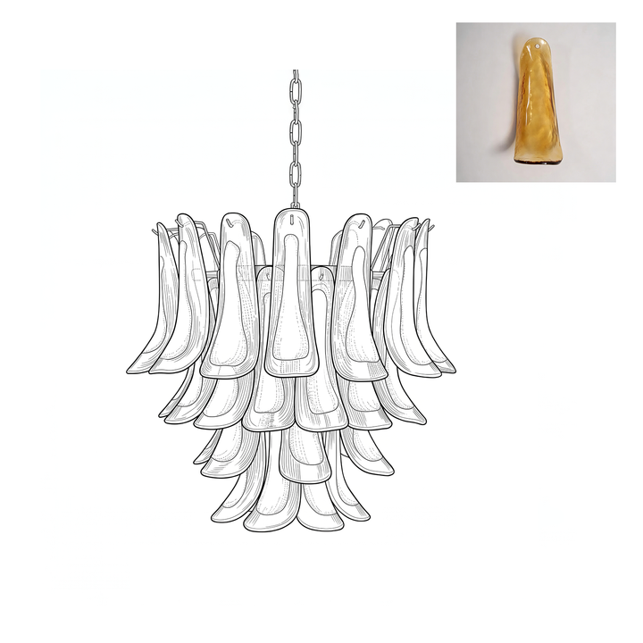 Glass Murano Petals Chandelier