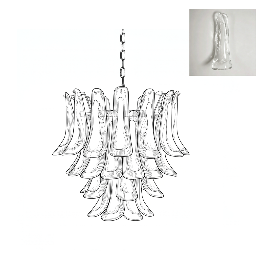 Glass Murano Petals Chandelier