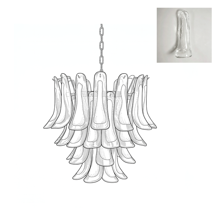 Glass Murano Petals Chandelier