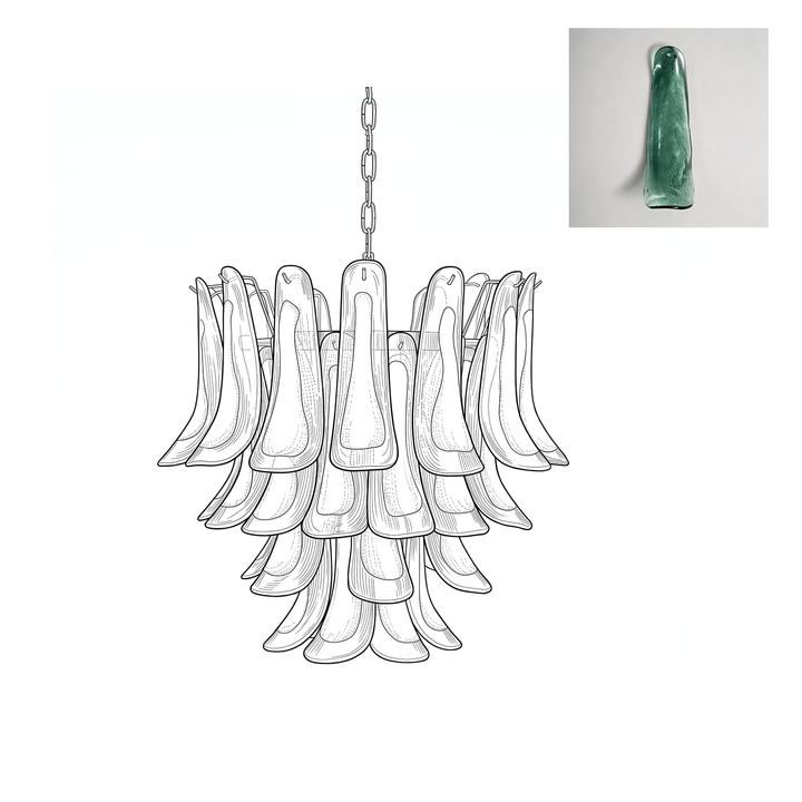 Glass Murano Petals Chandelier