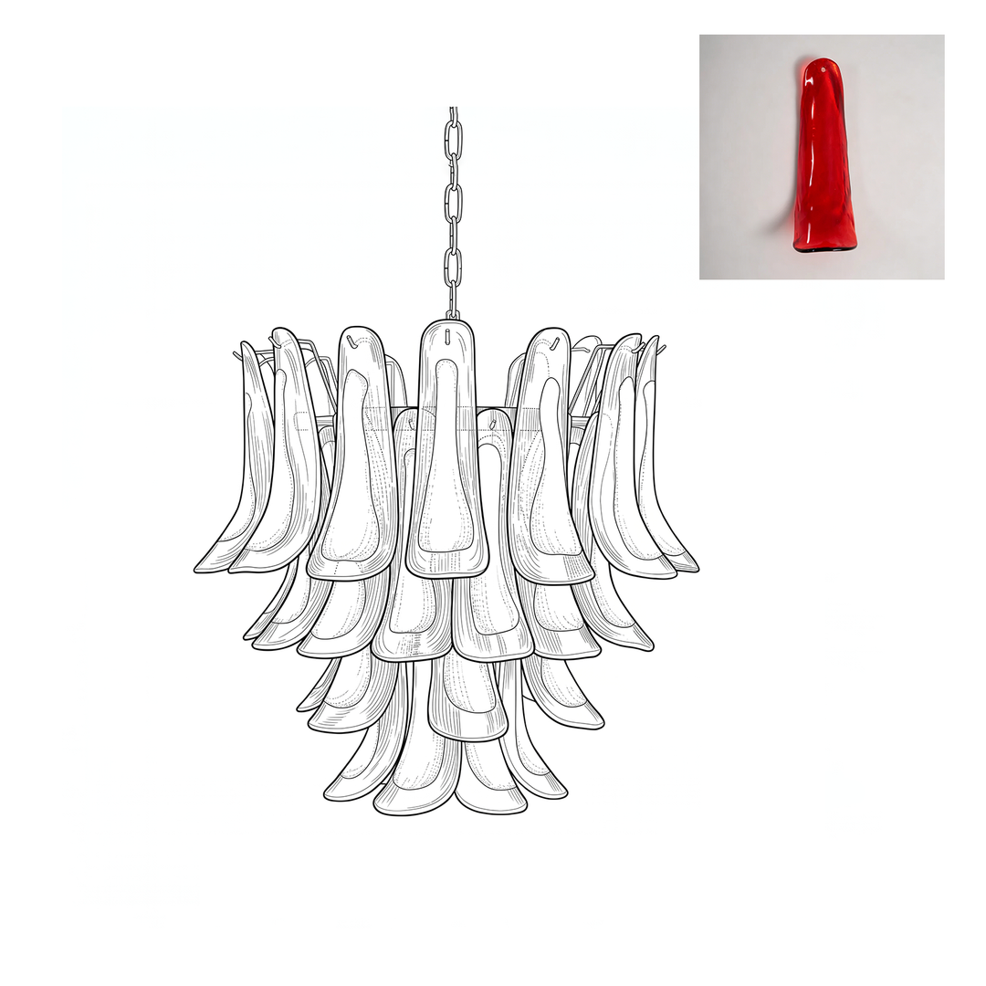 Glass Murano Petals Chandelier