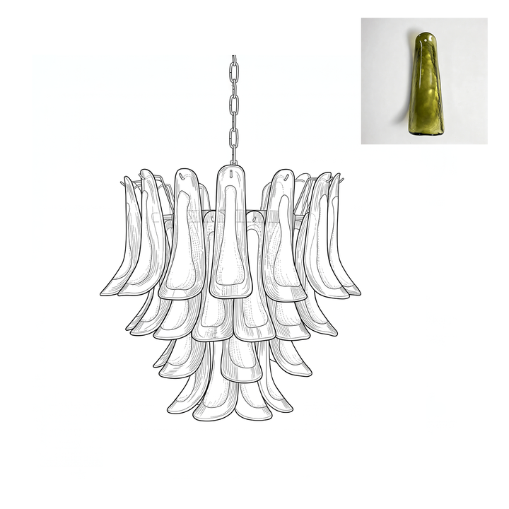 Glass Murano Petals Chandelier