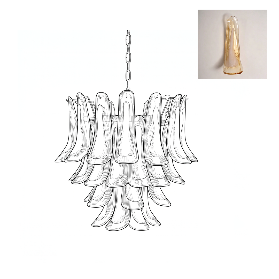 Glass Murano Petals Chandelier
