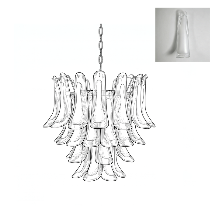 Glass Murano Petals Chandelier