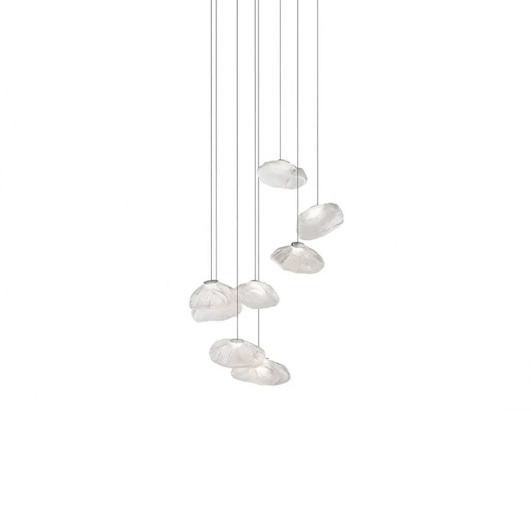 Halo Round Faceted Glass Chandelier