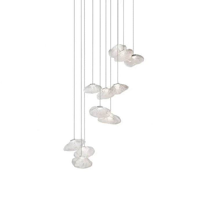 Halo Round Faceted Glass Chandelier